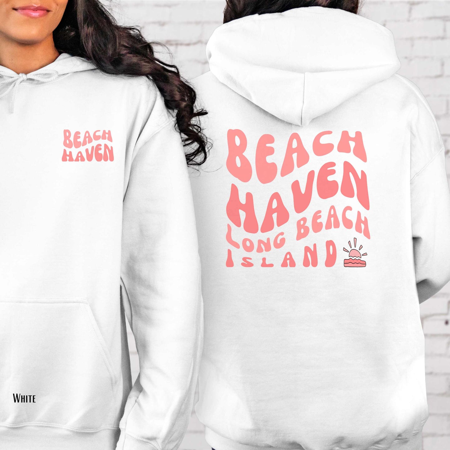 Coral wave Hoodie, Beach Haven