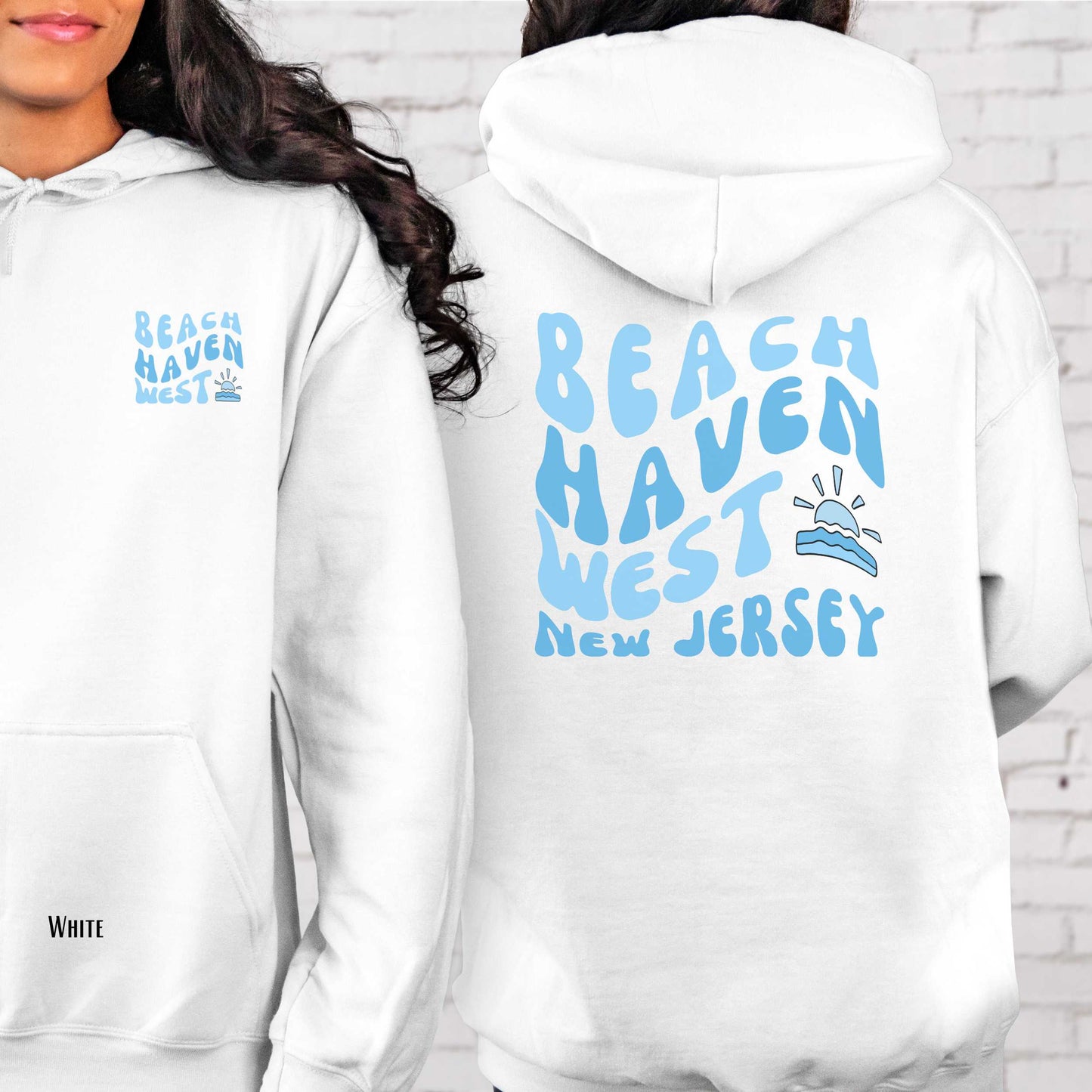 Blue wave Hoodie, Beach Haven West