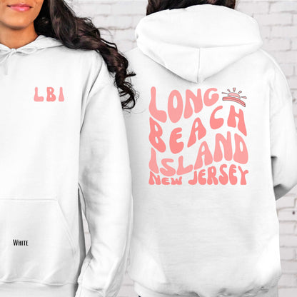 Coral wave Hoodie, Long Beach Island