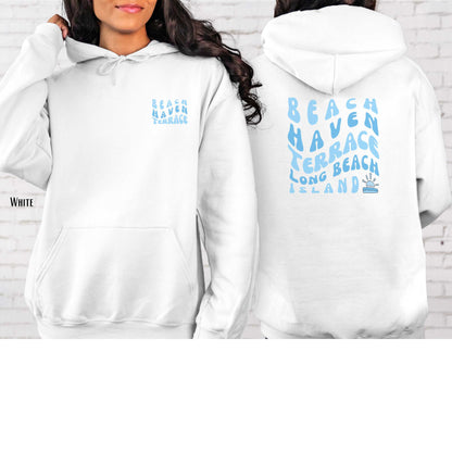 Blue wave Hoodie, Beach Haven Terrace