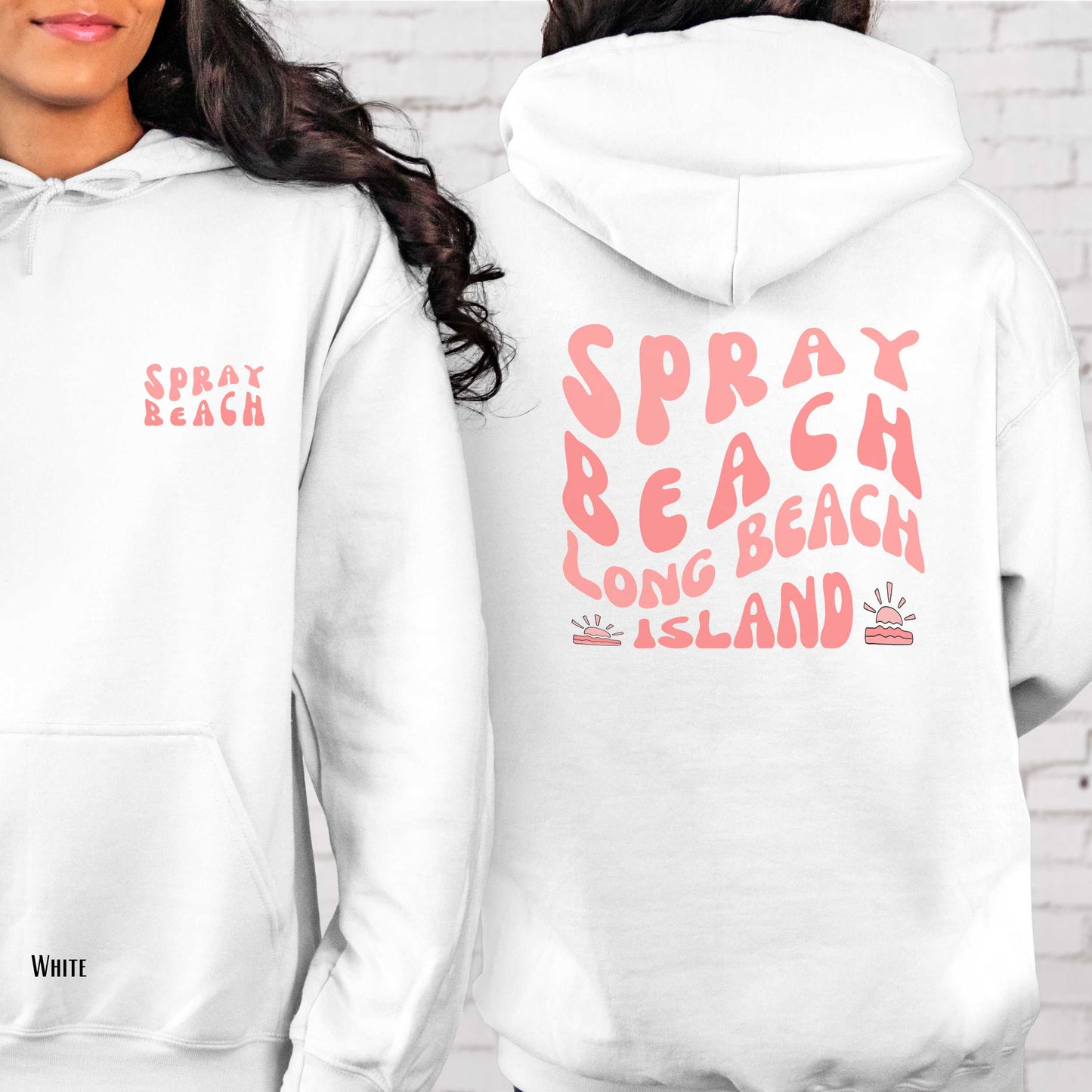 Coral wave Hoodie, Spray Beach