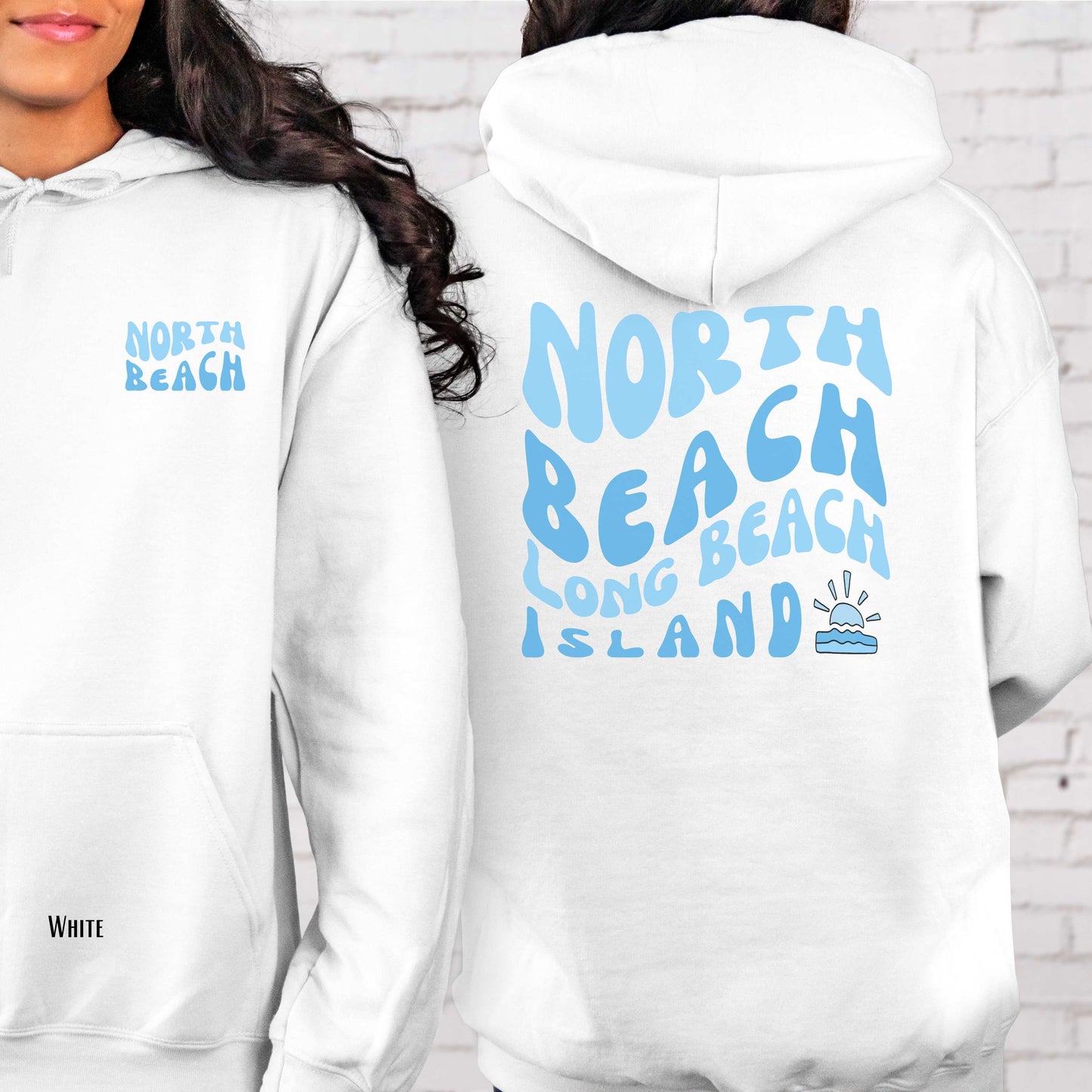 Blue wave Hoodie, North Beach