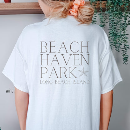 Driftwood, Beach Haven Park, Comfort Colors shirt