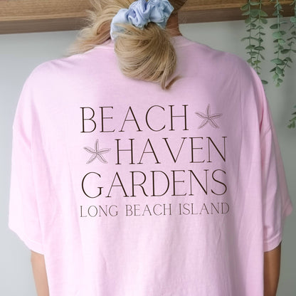 Driftwood, Beach Haven Gardens Comfort Colors shirt