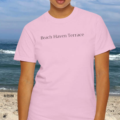 Driftwood, Beach Haven Terrace Comfort Colors shirt