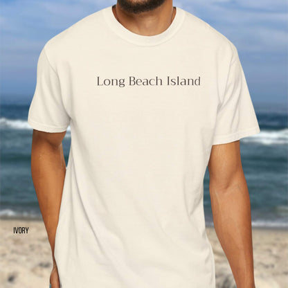 Driftwood Long Beach Island, Comfort Colors shirt