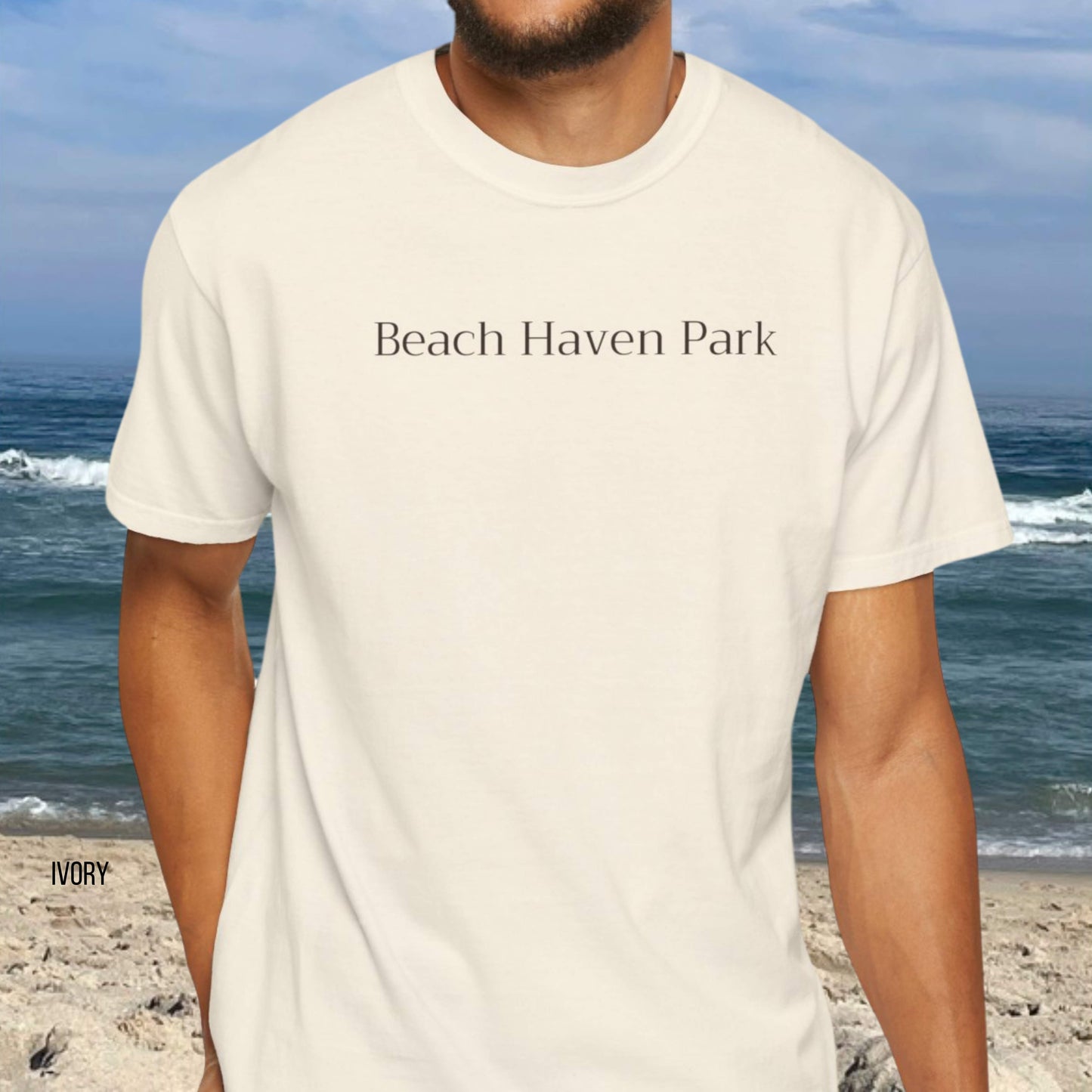 Driftwood, Beach Haven Park, Comfort Colors shirt