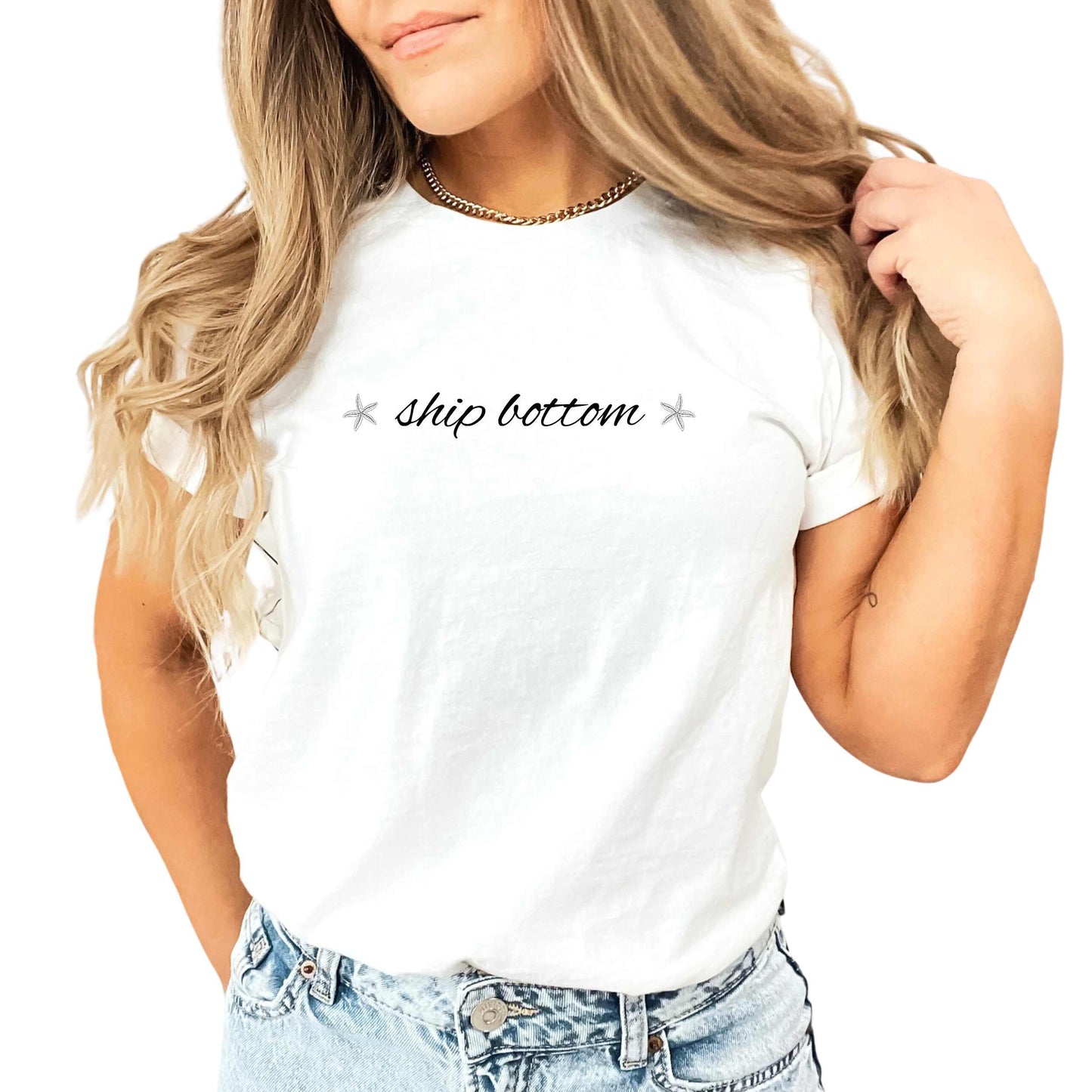 Ship Bottom script w starfish Shirt