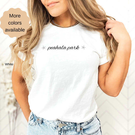 Peahala Park script w starfish shirt